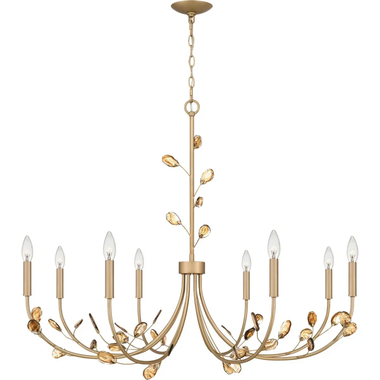 Bronze Gold Eight Light Chandelier from the Heiress Collection