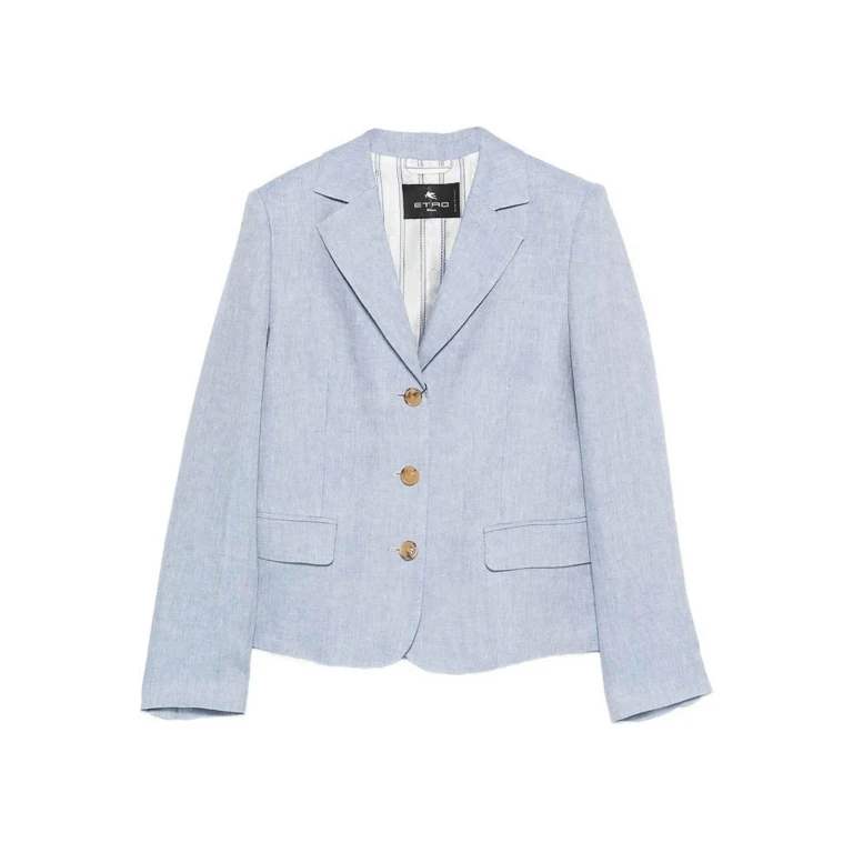 Etro V-neck Linen Blazer