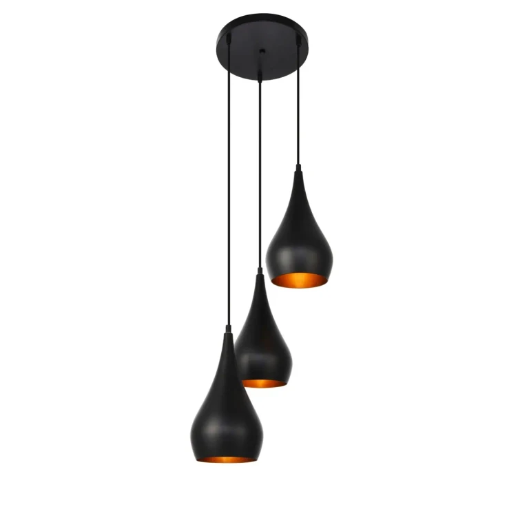 Black Three Light Pendant from the Nora Collection