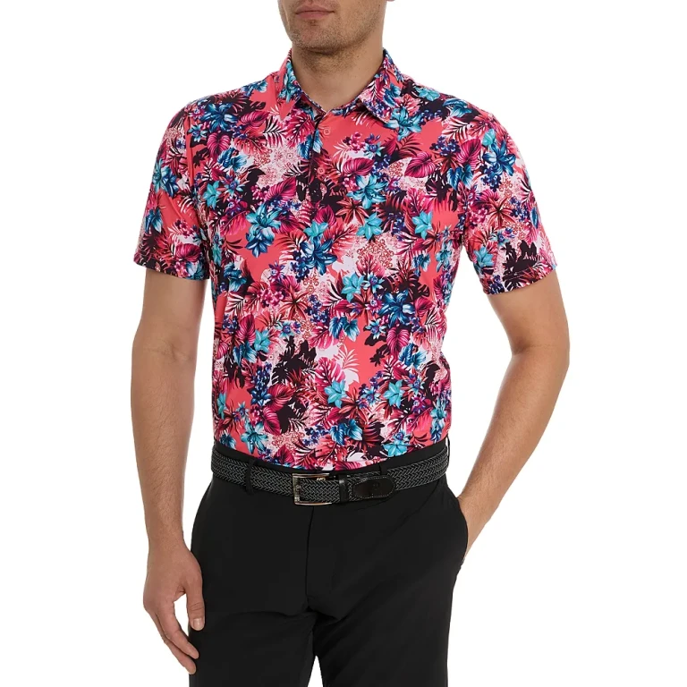 Robert Graham Island Time Floral Classic Fit Performance Polo Shirt