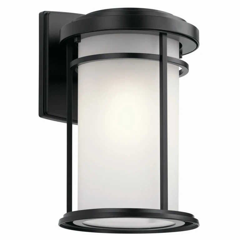 Toman 1-Light 13.5" Outdoor Wall Lantern in Black