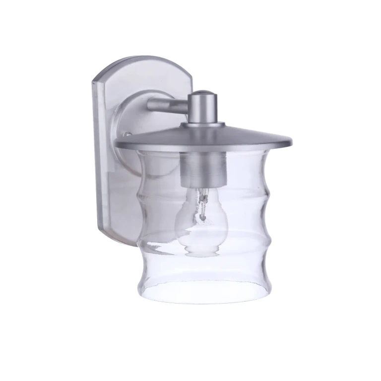 Satin Aluminum One Light Outdoor Wall Mount from the Canon Collection