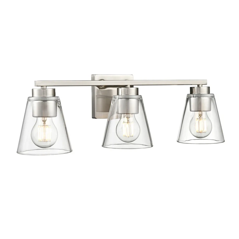 Brushed Nickel Bathroom Vanity Light from the Strayhan Collection