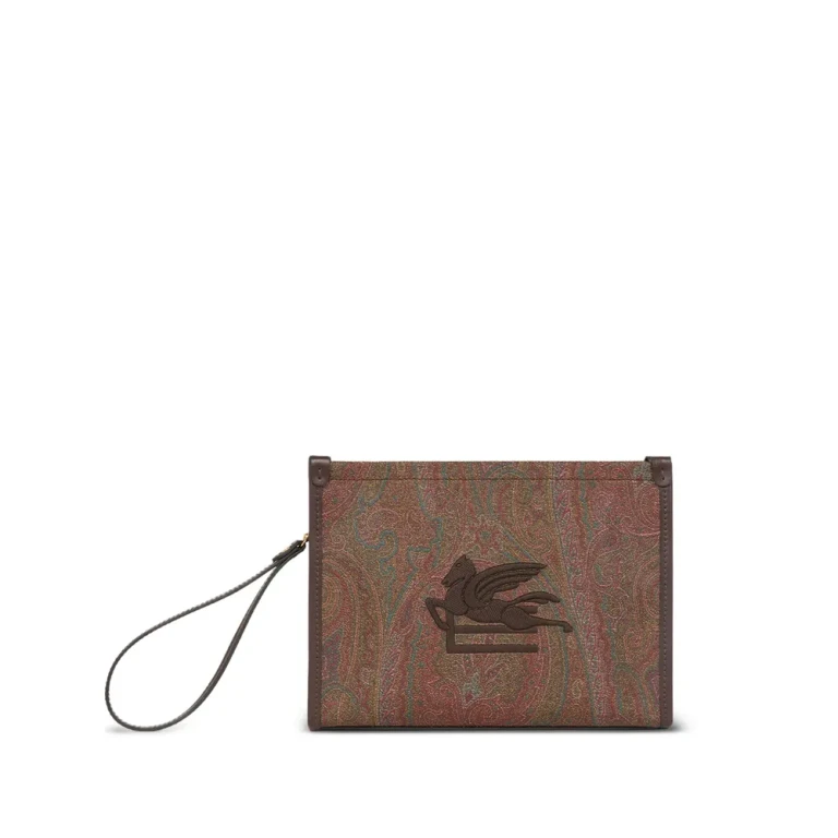 Clutch Etro Arnica com bordado Pegaso