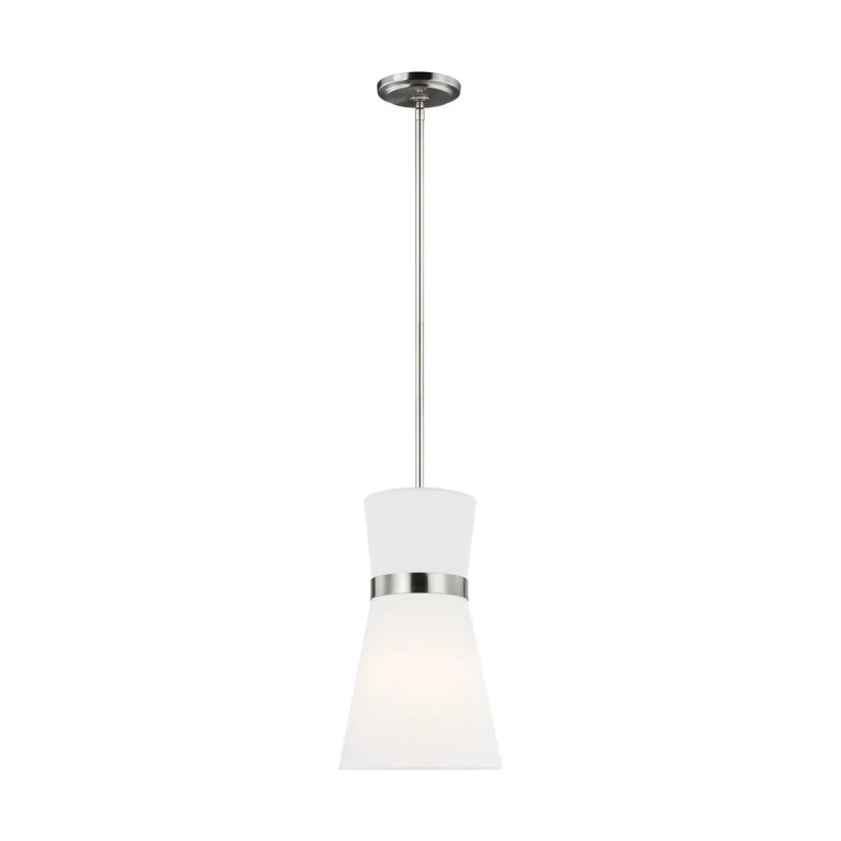 Brushed Nickel One Light Pendant from the Clark Collection