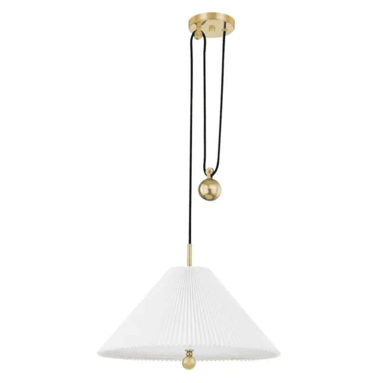 Aged Brass One Light Pendant from the Dorset Collection