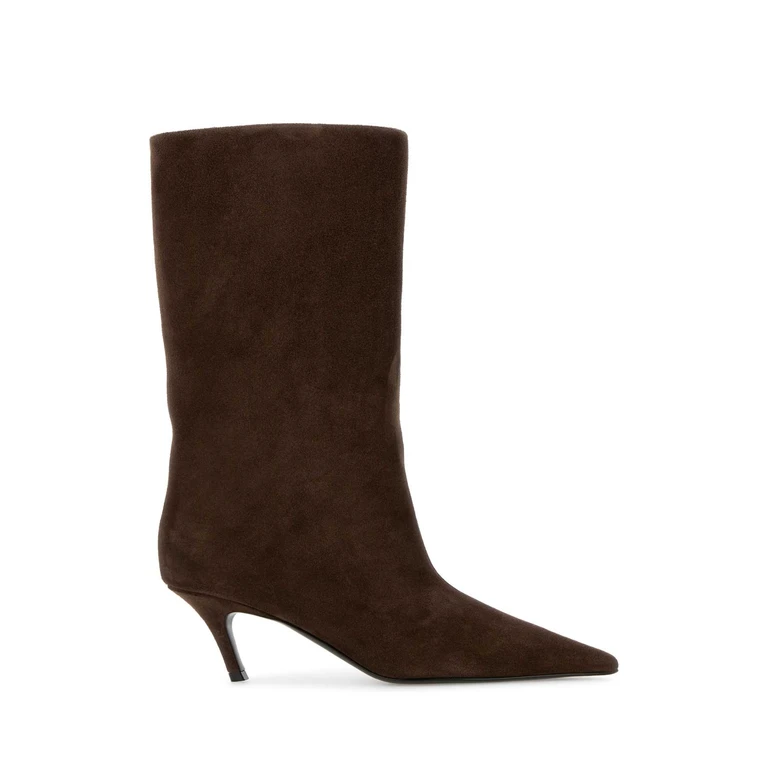 Brown Suede Fiona Boots Coffee60mmslantedheel Stivali - Women