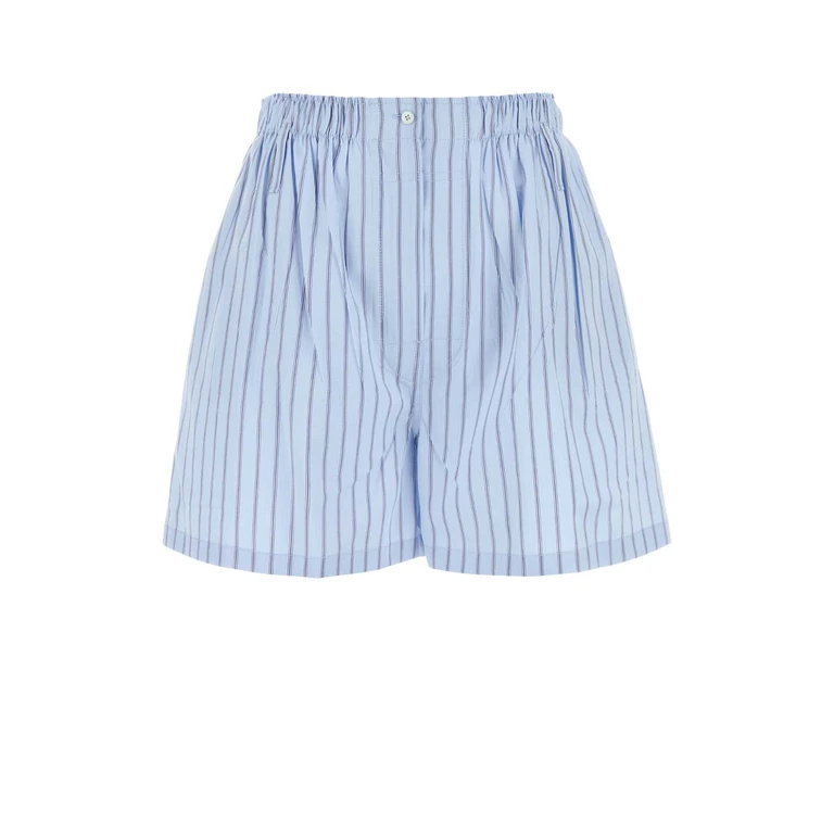 Prada Embroidered Poplin Shorts Astro+blu Co-trochusniloticus - Women