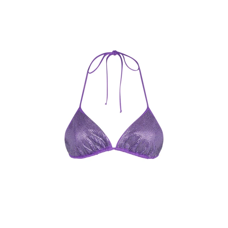 MC2 Saint Barth Annabelle Purple Rhinestone Triangle Bikini Top