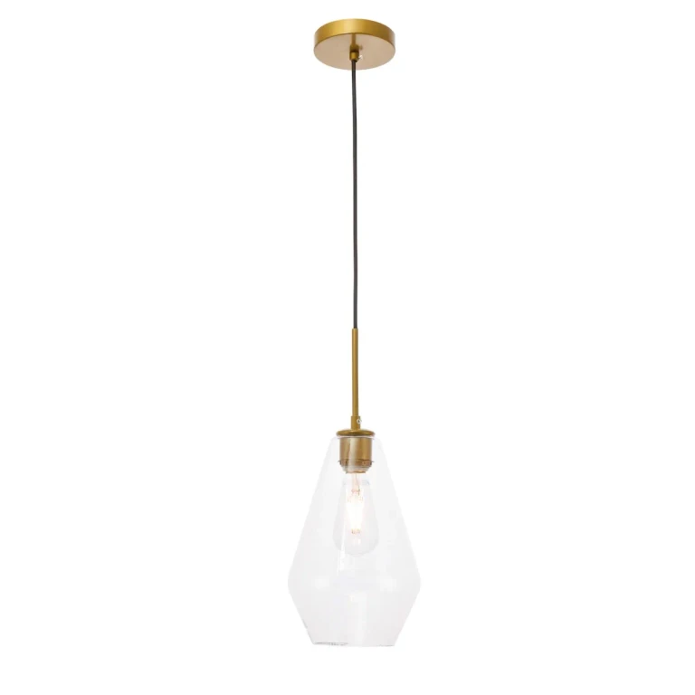 Brass One Light Pendant from the Gene Collection