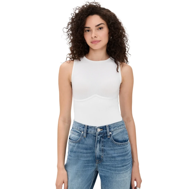 Fleur du Mal Hourglass Rib Thong Bodysuit Black XS