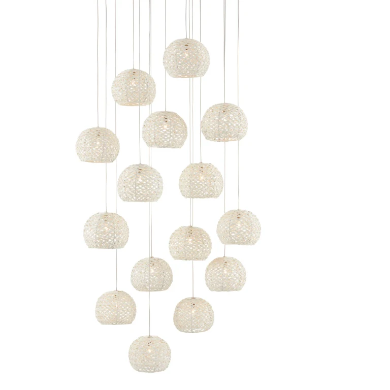 Sugar White 15 Light Pendant from the Piero Collection