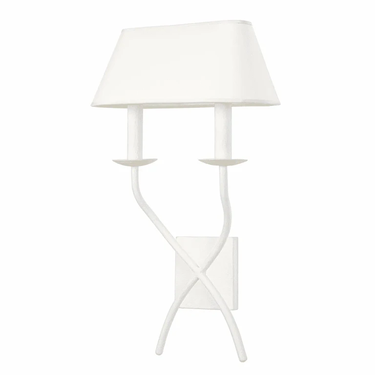 Gesso White Two Light Wall Sconce from the Lomita Collection