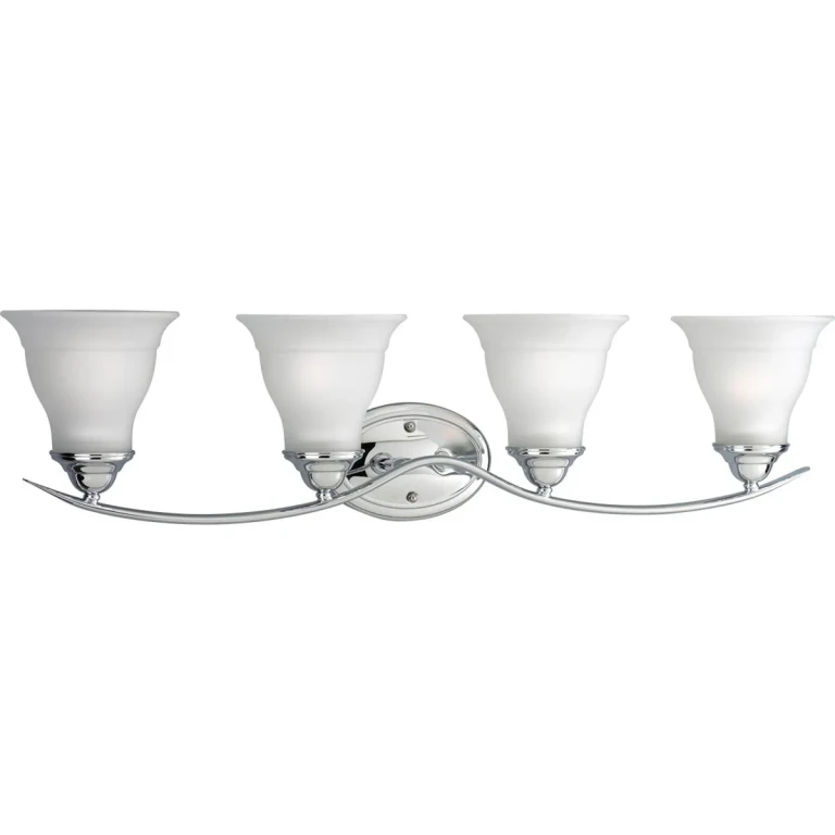 Polished Chrome Four Light Bath Bracket from the Trinity Collection