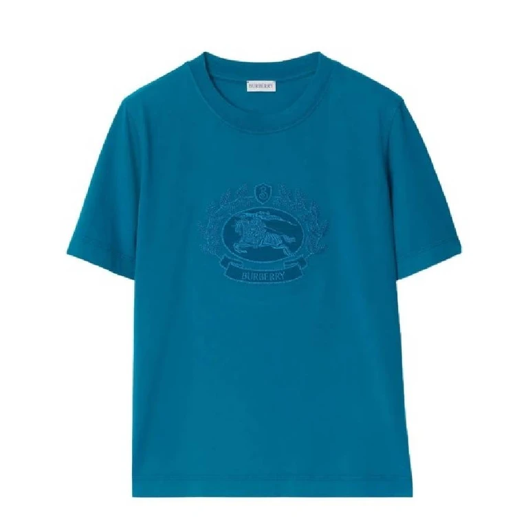 Burberry Embroidered Logo Cotton T-Shirt