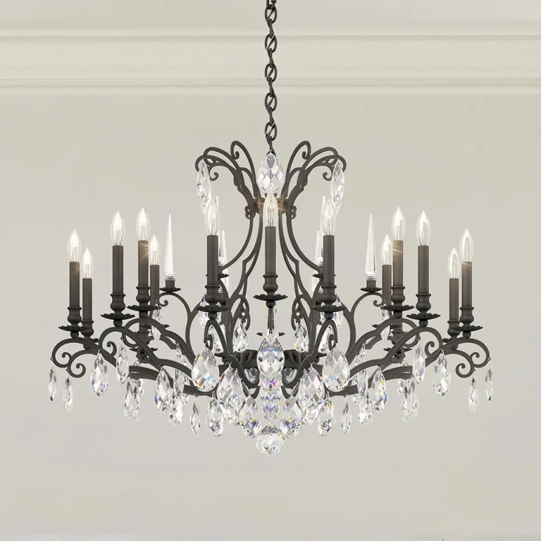 Renaissance Nouveau 18-Light Chandelier in Black