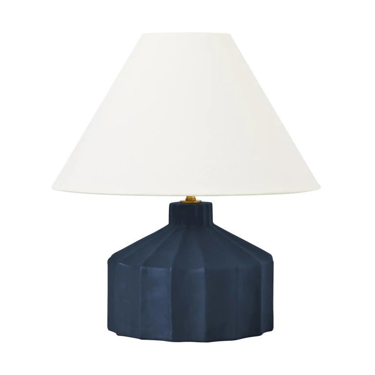 Visual Comfort Studio Veneto Table Lamp in Matte Medium Blue Wash by Kelly Wearstler