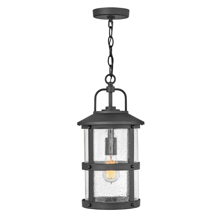 Black LED Hanging Lantern from the Lakehouse Collection