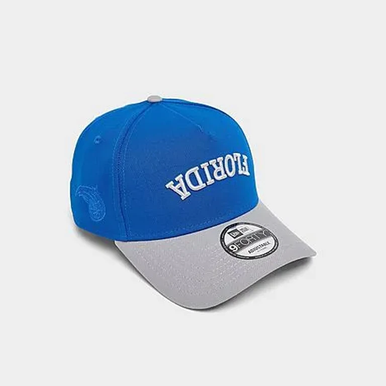 New Era Orlando Magic NBA 9FORTY A-Frame Upside Down Snapback Hat in Blue/Grey