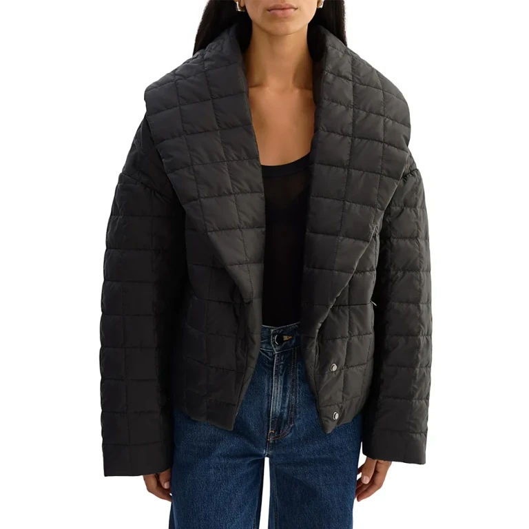 Lamarque Shawl Collar Quilted Jacket