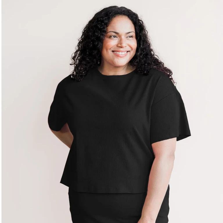 Organic Cotton Short Sleeve Rib Knit Crop Top - FINAL SALE