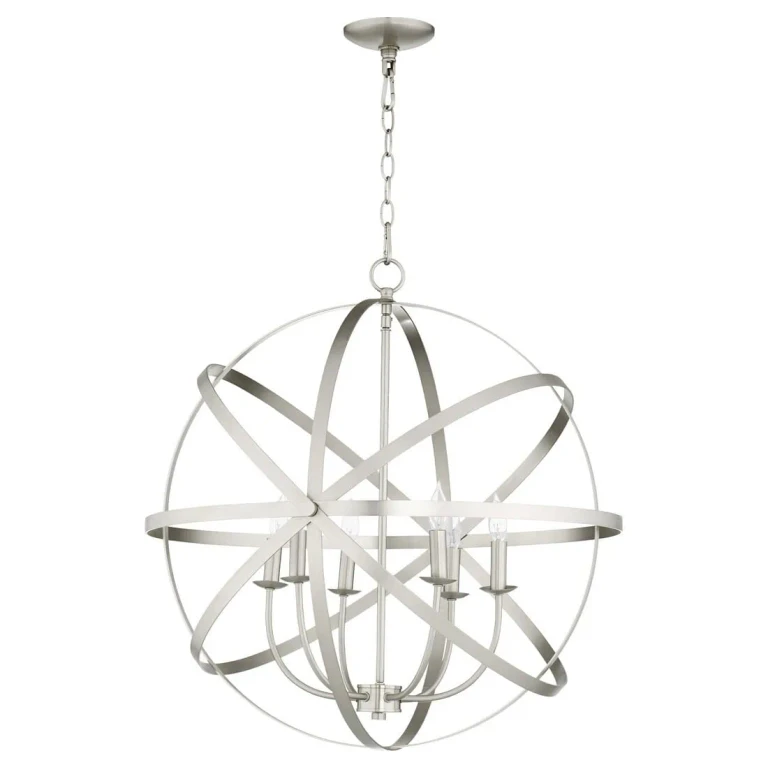 Quorum Celeste 6-Light 27" Transitional Chandelier in Satin Nickel