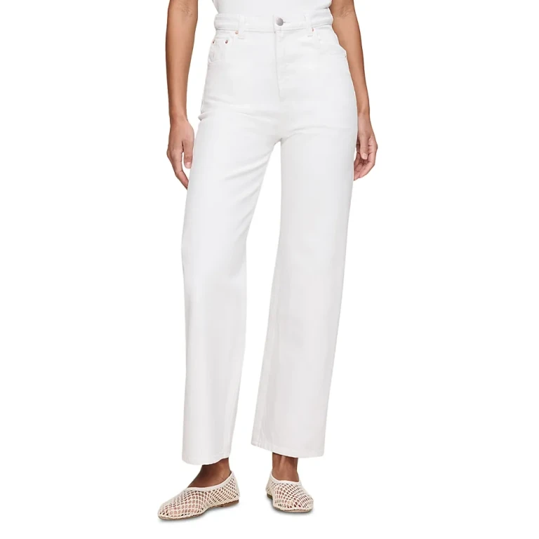 DL1961 Karmine High Rise Refined Wide Leg Jeans in White