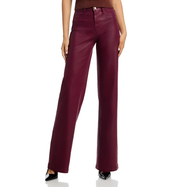 L'Agence Clayton High Rise Wide Leg Jeans in Dark Port