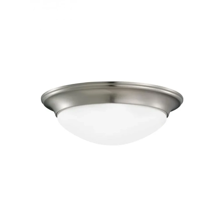 Brushed Nickel One Light Flush Mount from the Nash Collection