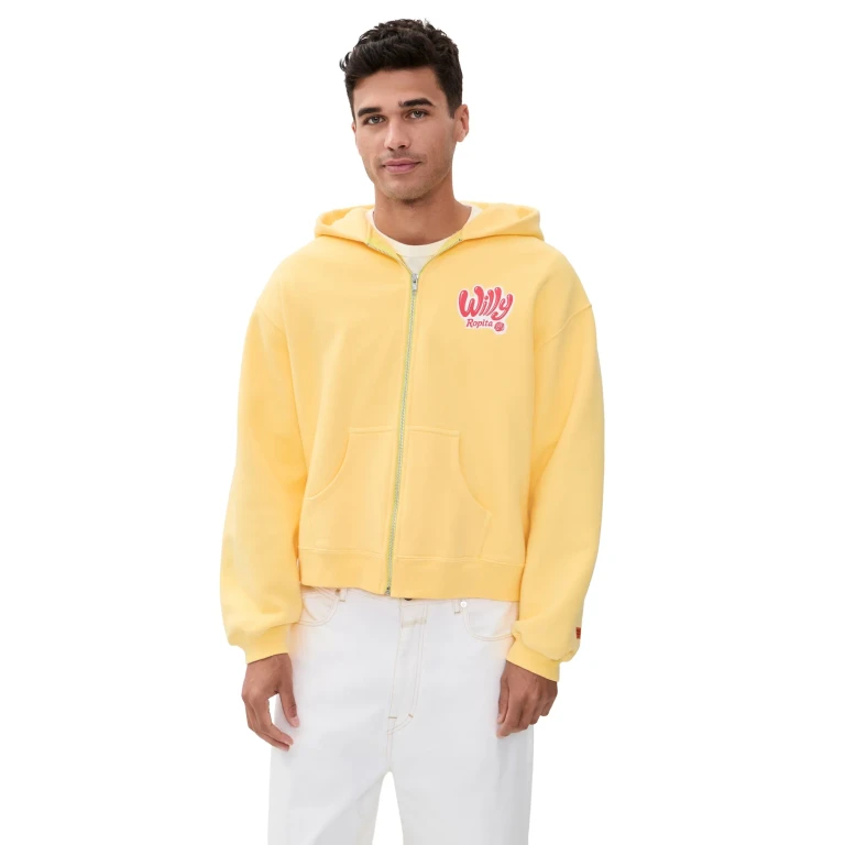 Willy Chavarria Willy Ropita Shrunken Zip Hoodie Butter M
