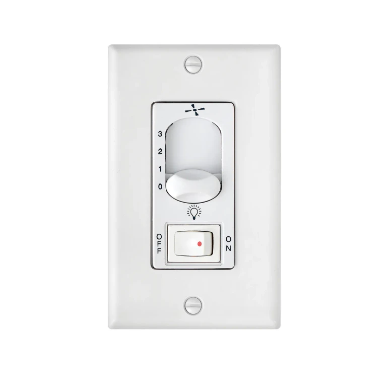 Hinkley Wall Control 3 Speed, On with Off Switch in White