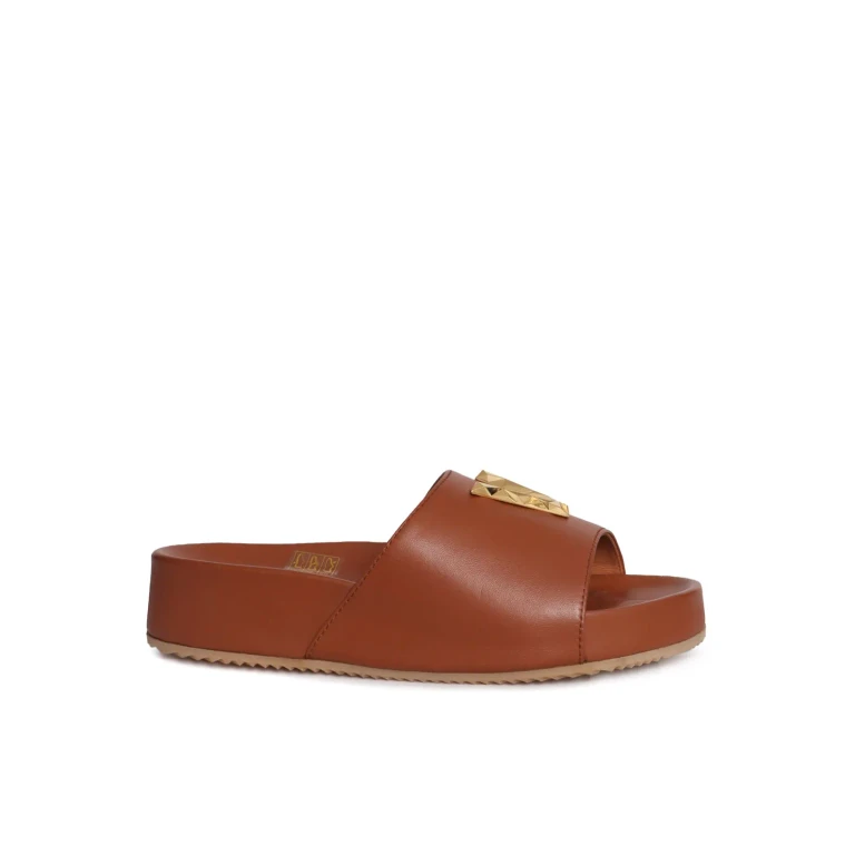 Heeled Sandal Woman color Leather (4394CUOIO)