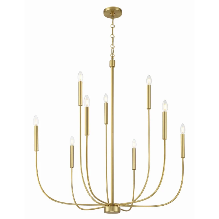 Satin Brass Chandelier from the Traci Collection