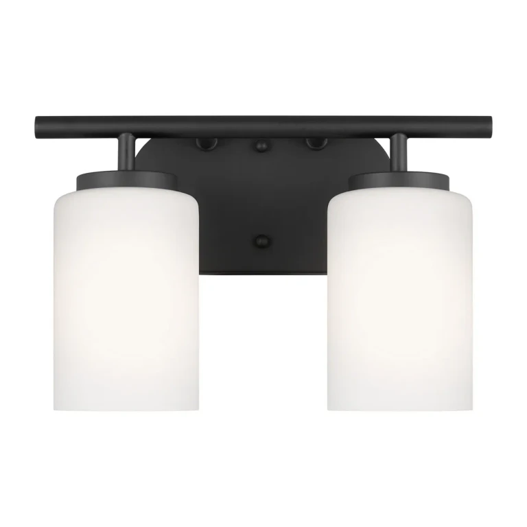 Midnight Black Wall Bathroom Vanity Light from the Oslo Collection
