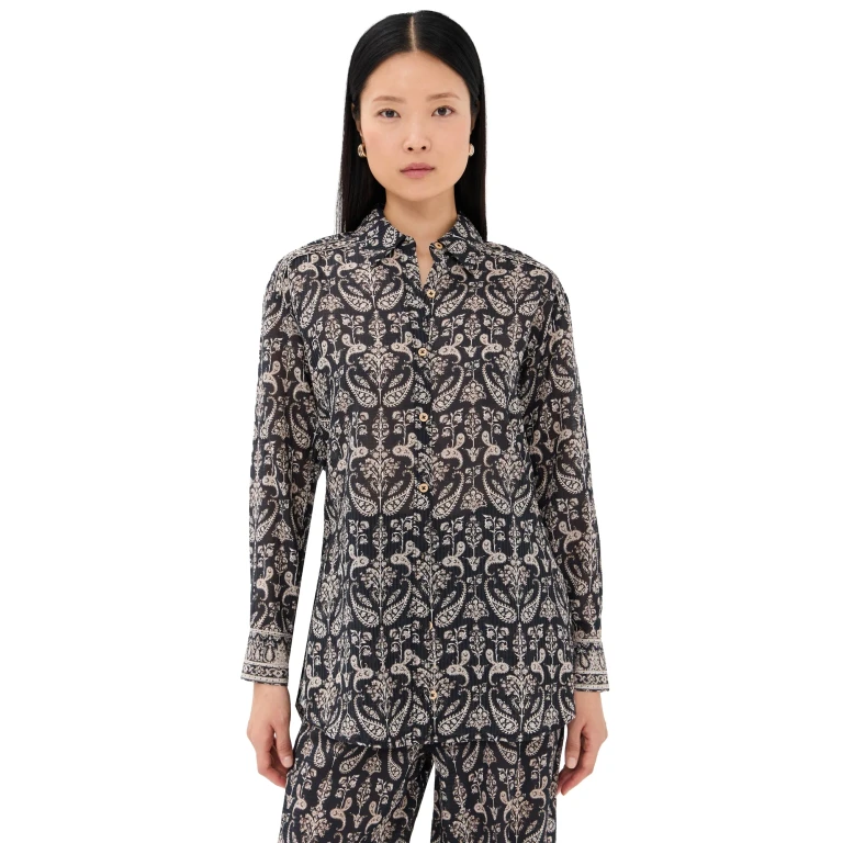 Veronica Beard Lloyd Button Down Shirt Dark Mocha 4