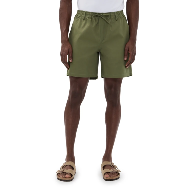 Bather Cotton Herringbone Leisure Shorts 7 Olive XL