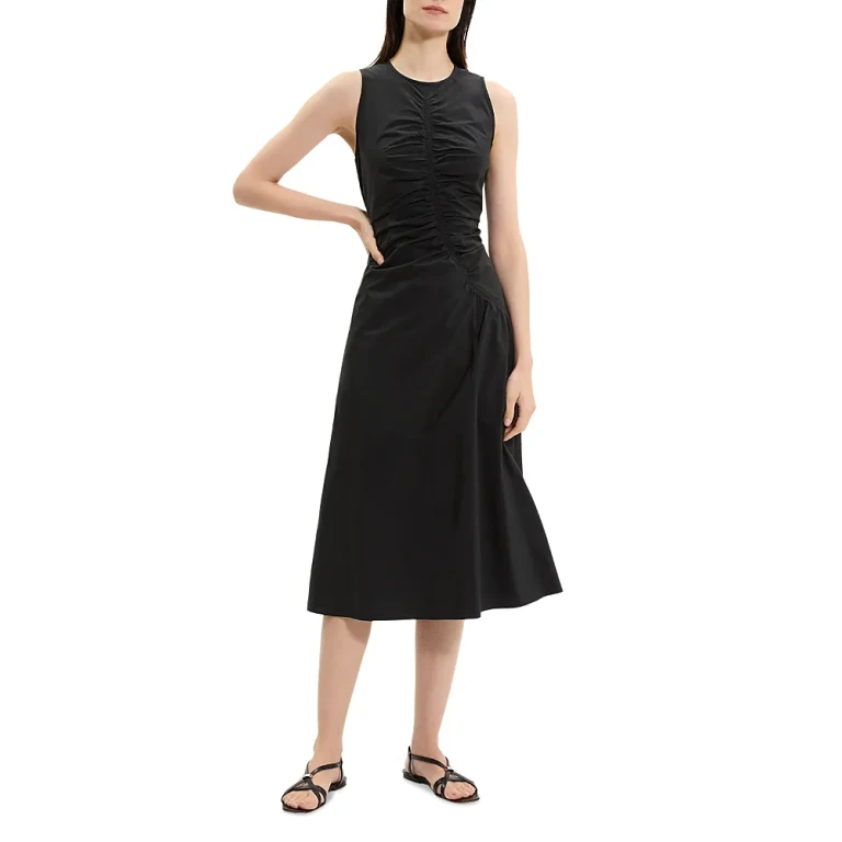 Theory Ruched Sleeveless Dress
