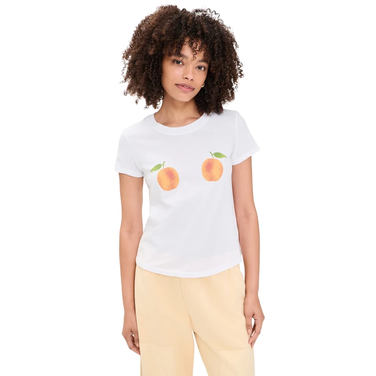 Sunny Somewhere Peaches and Cream Tee White XS