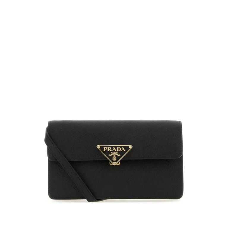 Black Leather Mini Crossbody Bag