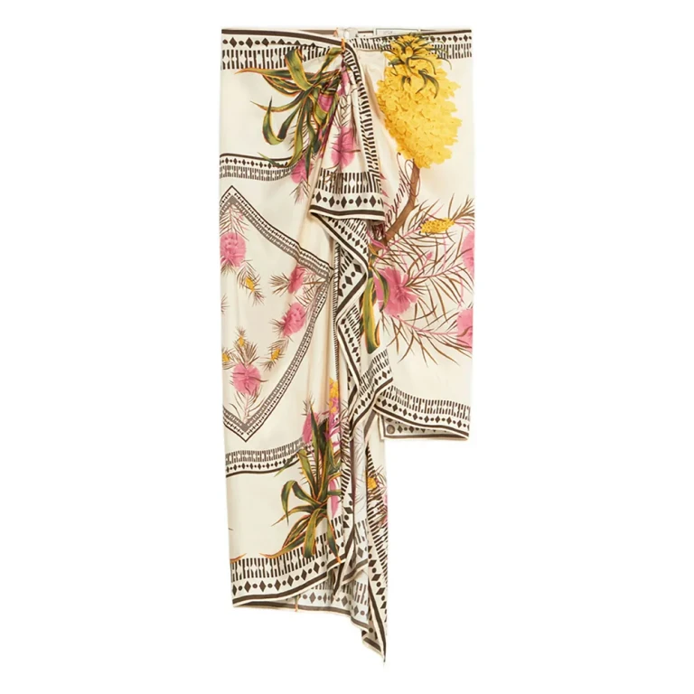 Blumarine Asymmetric Floral-print Skirt