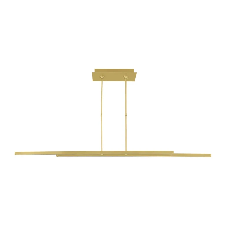 Natural Brass LED Linear Suspension from the Stagger Collection