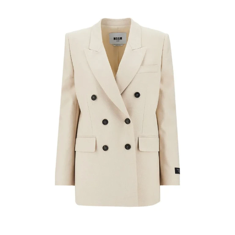 MSGM Oversized canvas double-breasted jacket Woman 40