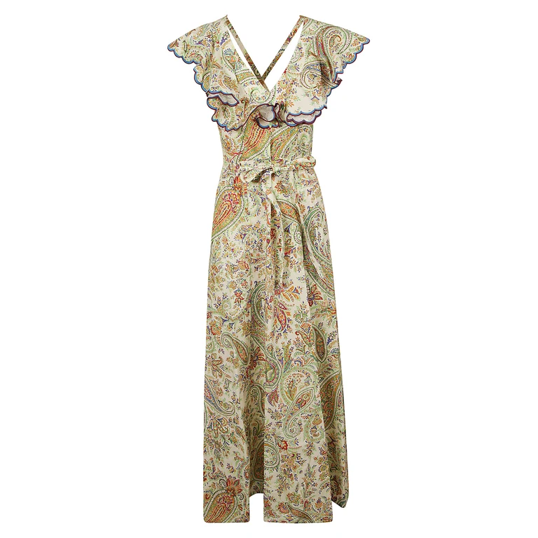 Etro Paisley Print Back Cross Strap Dress