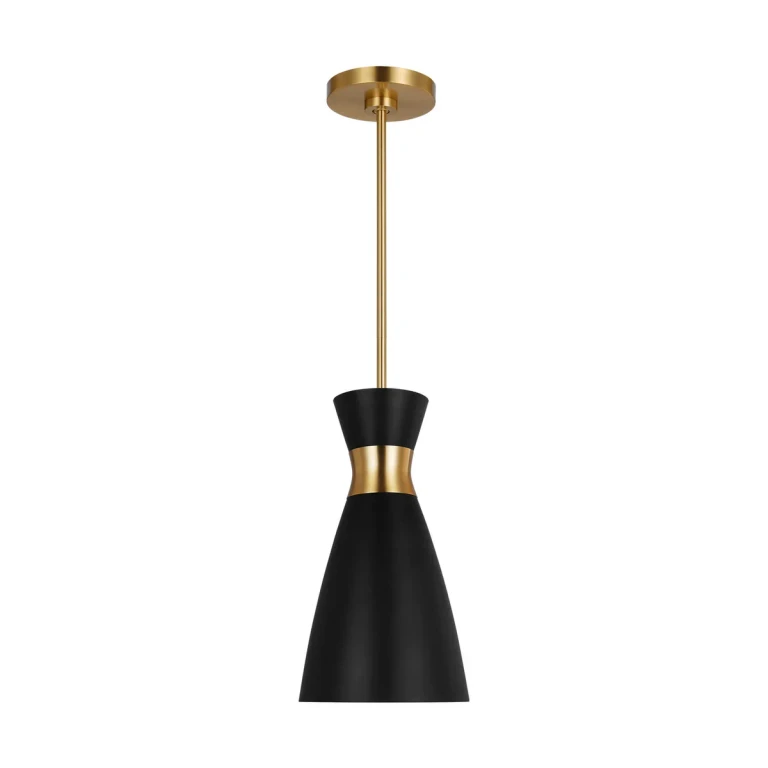 Visual Comfort Studio Heath Pendant Light in Midnight Black And Burnished Brass And Midnight Black by Ellen Degeneres
