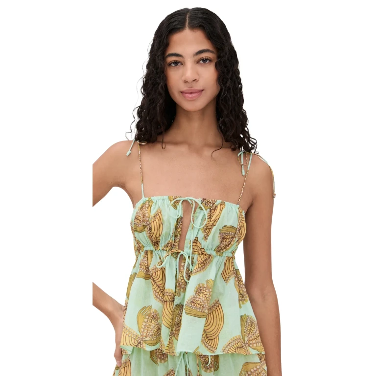 Ulla Johnson Tallulah Coverup Top Water Blossoms L