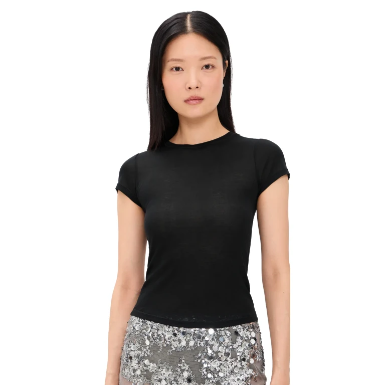 Paris Georgia Sheer Baby Tee Clay XS