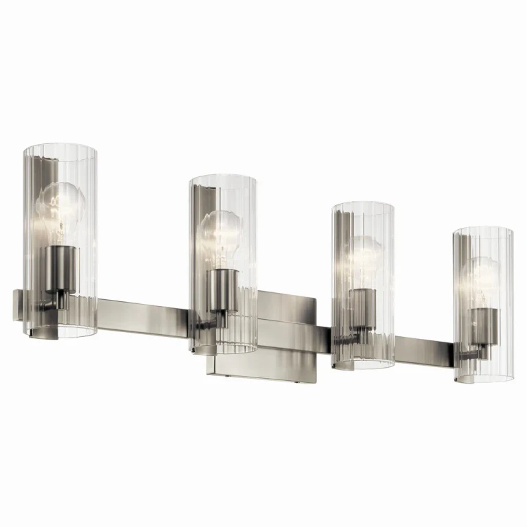 Brushed Nickel Bathroom Vanity Light from the Jemsa Collection