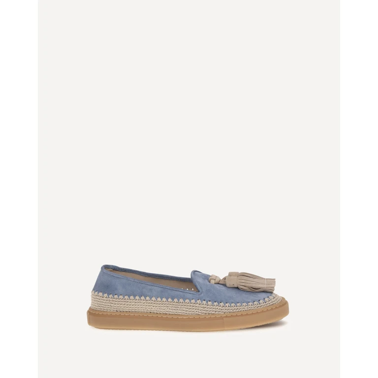 FRATELLI ROSSETTI Suede Loafers with crochet detail Female 39