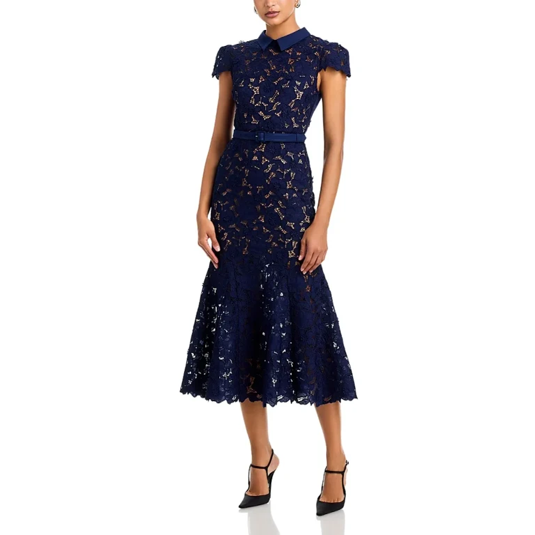 Self-Portrait Guipure Lace Midi Dress