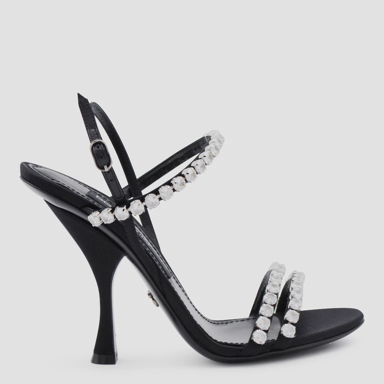 Dolce & Gabbana Sandals Nero/crystal Se+vi+agnello - Women